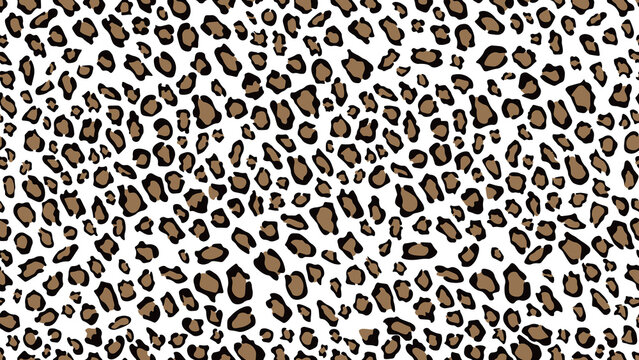 brown leopard skin pattern seamless png background, vector illustration 