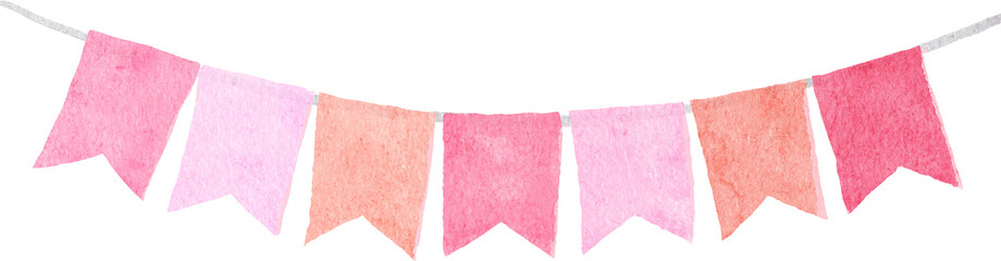 Watercolor flag garland party