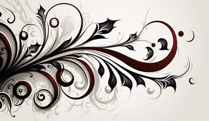 White Background with Decorative Swirls, decorative, swirls. Generative AI
