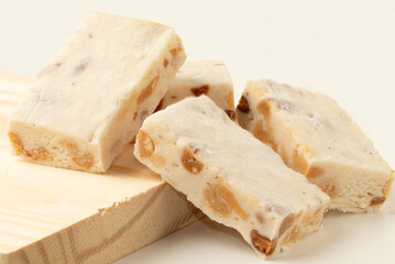 Typical nougats isolated on white background.