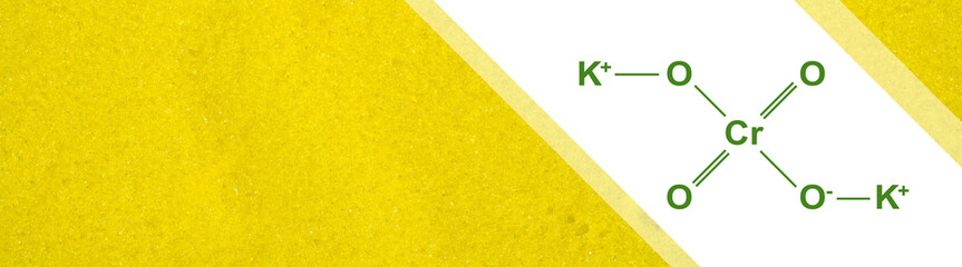 Potassium chromate with molecular structure. A common laboratory chemical use in industrial.