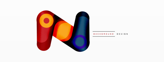 Modern stylish geometric background. Abstract round shapes composition for wallpaper, banner, background or landing