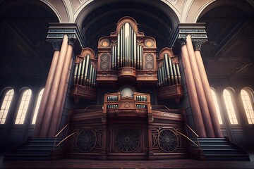 organ in the church created using AI Generative Technology