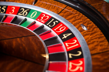 Casino Roulette Wheel Close Up at the Casino