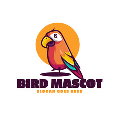 Obraz premium Logo Mascot Cartoon Colorful Bird Parrot