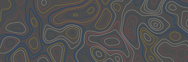 Topographic map, topographer seamless pattern, typography linear background for mapping and audio equalizer backdrop. Vector illustration.