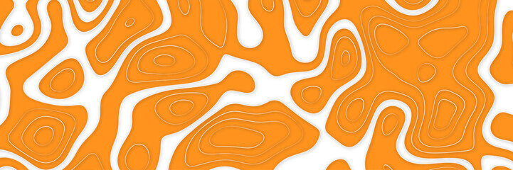 Orange contour papercut  background