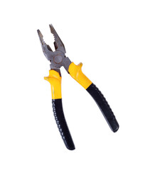 Pliers Isolated on White Background. Metal Steel Equioment for Bending, Cut, Constraction and Maintenance. File with Clipping Path.