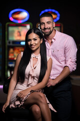 Portrait of a Young Couple in Casino