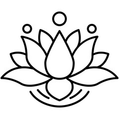lotus icon, line icon style, mind meditation yoga symbol vector stock.