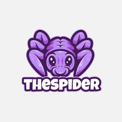Spider cartoon cute logo mascot 