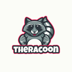 Fototapeta premium Racoon logo mascot cartoon