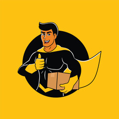 superhero mascot for delivery logo design