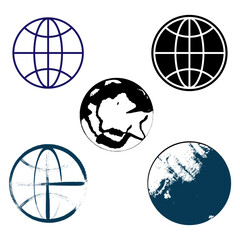 Collection of globe icon symbol. Web Internet Symbol Icon Vector.