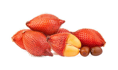 Salak with leaf isolated on transparent png