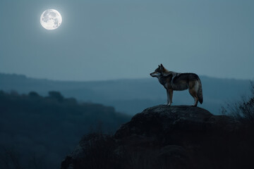 wolf howling at the moon