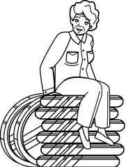 old woman money vector