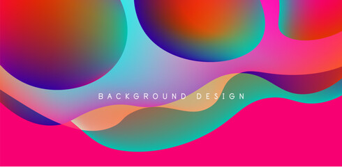 Abstract background fluid bubbles and wave elements. Template for covers, templates, flyers, placards, brochures, banners
