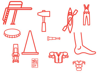 Different icons for different things, sports, work, hobbies leisure