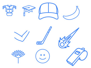 Different icons for different things, sports, work, hobbies leisure