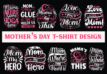 Mothers Day T Shirt bundle, lettering mom tshirt set, Mom tshirt quote, Mom tshirt vector, Mothers Day T Shirt Design Idea, mom t shirt print design, Colorful Mom t shirt