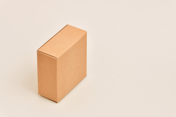 Empty brown cardboard box isolated on white background