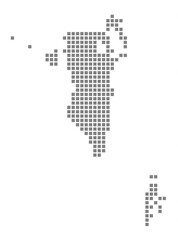 Pixel map of Bahrain. dotted map of Bahrain isolated on white background. Abstract computer graphic of map.