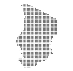 Pixel map Chad. dotted map of Chad isolated on white background. Abstract computer graphic of map.