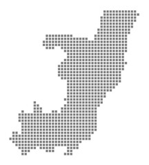 Obraz premium Pixel map of Congo. dotted map of Congo isolated on white background. Abstract computer graphic of map.