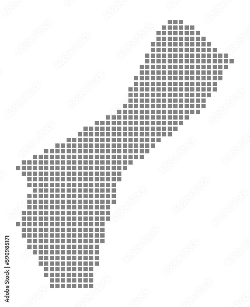 Poster pixel map of guam. dotted map of guam isolated on white background. abstract computer graphic of map