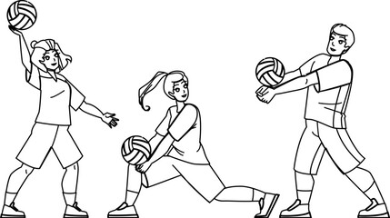 volleyball player vector