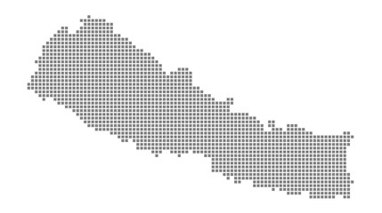 Pixel map of Nepal. dotted map of Nepal isolated on white background. Abstract computer graphic of map.