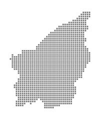 Obraz premium Pixel map of SanMarino. dotted map of SanMarino isolated on white background. Abstract computer graphic of map.