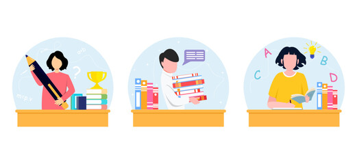 World Book Day Bundle Flat Illustration