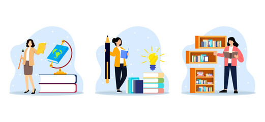 World Book Day Bundle Flat Illustration