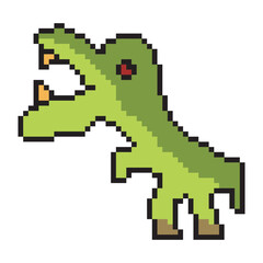 Obraz premium Cute character dinosaurs pixel art