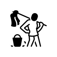 Black solid icon for cleaner 