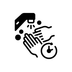 Black solid icon for frequently 