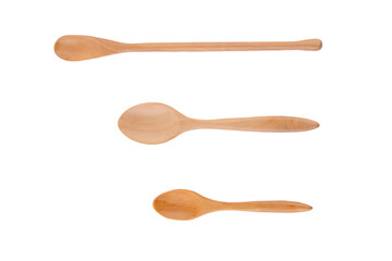 wooden spoon on transparent background.
