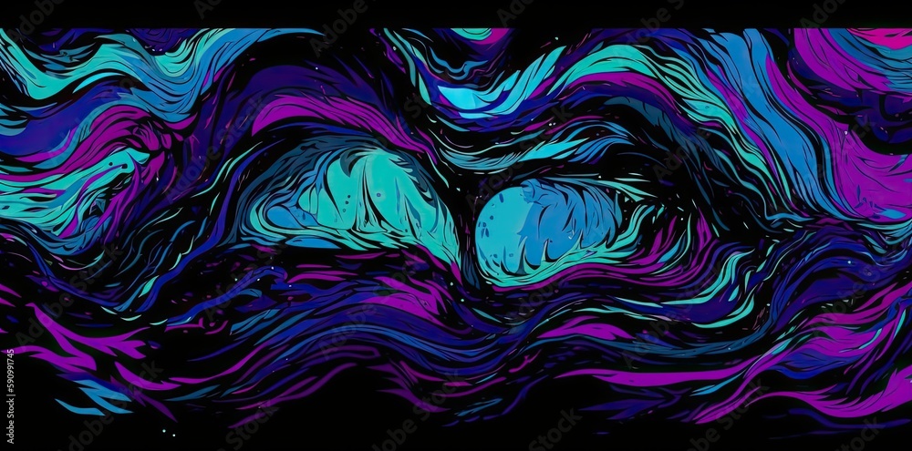 Wall mural an abstract wave of colorful shapes and density generative ai