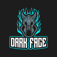 Logo Skull Face With Horn