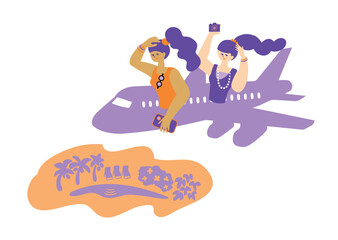 trip_travel_people_女子旅_飛行機_旅行に出かけるふたりの女性