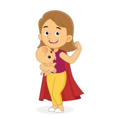 Mother and her daughter are hugging. Happy Mother's Day Greeting