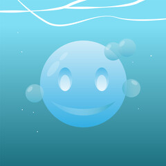 ball shape monster vector illustration.