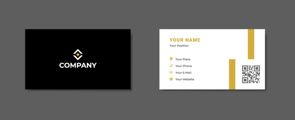 Simple Minimalist Business Card with Two Sided Black and White.