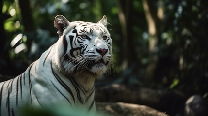 Rare White Tiger - amazing shot with 35mm in the Nepal Forest 