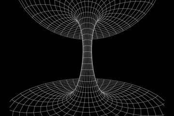 Wormhole tunnel mesh objects wireframe vector - obrazy, fototapety, plakaty