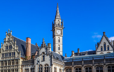 Fototapeta na wymiar Ghent old town skyline, historic city centre, Gent Belgium travel photo