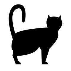 Cat silhouette illustration in flat style