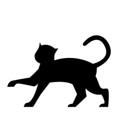Cat silhouette illustration in flat style
